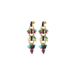 Best Annella pierced stud earrings - red and turquoise Percées / Tiges