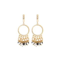 Discount Annella sleeper earrings - black and white Dormeuses