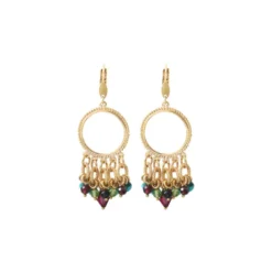 Best Annella sleeper earrings - red and turquoise Dormeuses