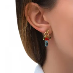 Discount Annella thin stud earrings - multicoloured Percées / Tiges