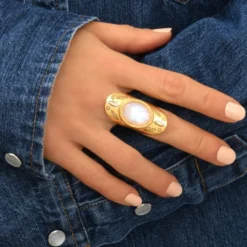 Clearance Arizona Dream Adjustable Wide Ring - White Bagues Ajustables|Bagues Grandes Tailles