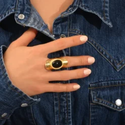 Discount Arizona Dream Adjustable Wide Ring - Black Bagues Ajustables|Bagues Grandes Tailles