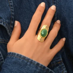 Discount Arizona Dream Adjustable Wide Ring - Green Bagues Ajustables|Bagues Grandes Tailles