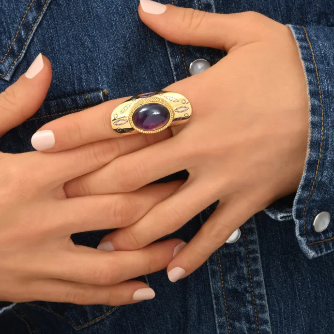 Arizona Dream Adjustable Wide Ring - Purple Bagues Grandes Tailles|Bagues Ajustables