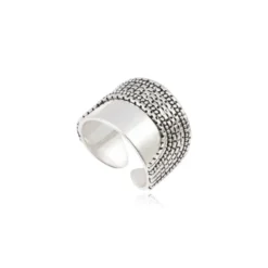 New Ashanti adjustable wide ring – silver Bagues Grandes Tailles