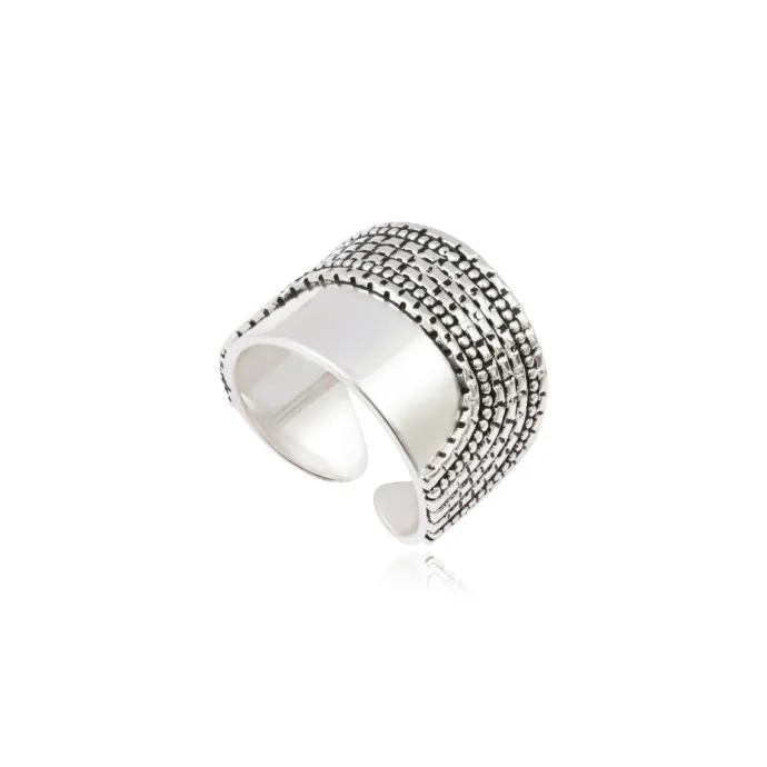 New Ashanti adjustable wide ring – silver Bagues Grandes Tailles
