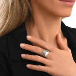 New Ashanti adjustable wide ring – silver Bagues Grandes Tailles