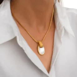 Outlet Ashanti braided chain pendant necklace – white Sautoirs & Colliers Longs|Pendentifs Et Médailles