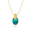 Discount Ashanti braided chain pendant necklace – turquoise and green Sautoirs & Colliers Longs|Pendentifs Et Médailles