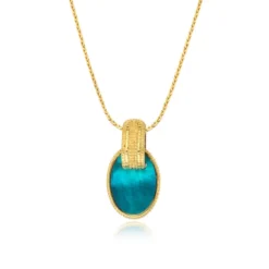 Discount Ashanti braided chain pendant necklace – turquoise and green Sautoirs & Colliers Longs|Pendentifs Et Médailles