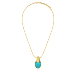 Discount Ashanti braided chain pendant necklace – turquoise and green Sautoirs & Colliers Longs|Pendentifs Et Médailles