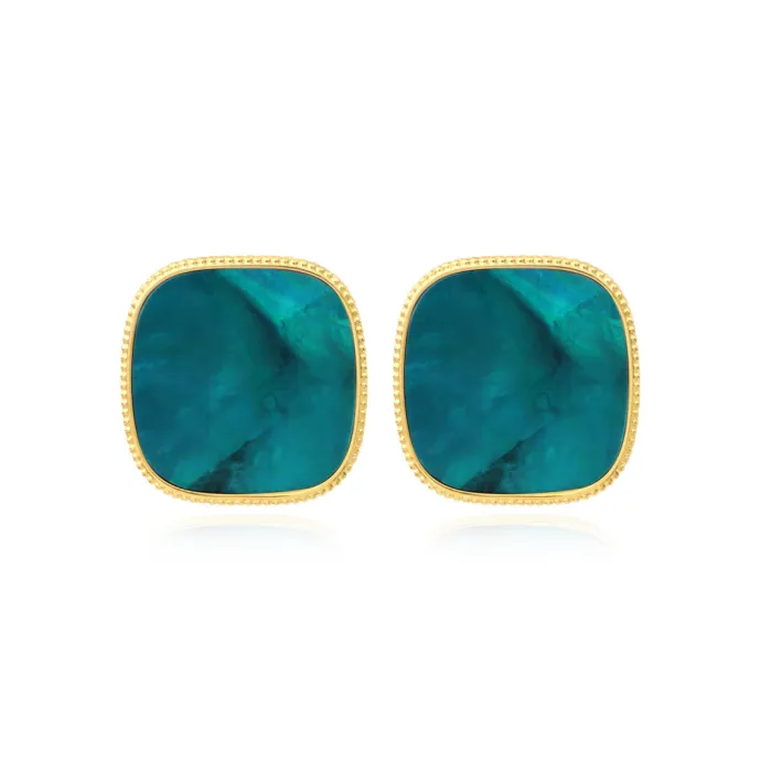 Discount Ashanti clip-on earrings – turquoise and green Clips