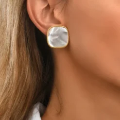 Outlet Ashanti clip-on earrings – white Clips