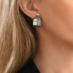 Outlet Ashanti clip-on hoop earrings – silver Clips