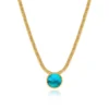 Hot Ashanti flat chain pendant necklace – turquoise and green Sautoirs & Colliers Longs|Pendentifs Et Médailles