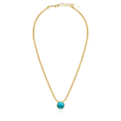 Hot Ashanti flat chain pendant necklace – turquoise and green Sautoirs & Colliers Longs|Pendentifs Et Médailles