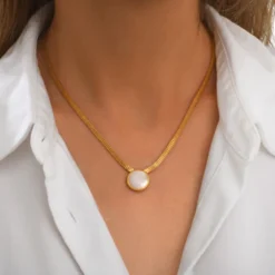 Sale Ashanti flat chain pendant necklace – white Pendentifs Et Médailles|Sautoirs & Colliers Longs