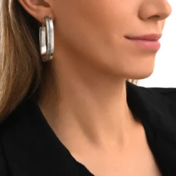 Outlet Ashanti hoop earrings – silver Créoles