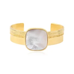 Clearance Ashanti medium adjustable bangle bracelet – white Joncs