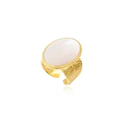 Clearance Ashanti oval adjustable ring – white Bagues Ajustables