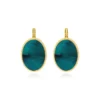 Hot Ashanti oval sleeper earrings – turquoise and green Dormeuses