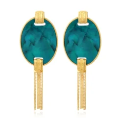 Ashanti pierced stud earrings – turquoise and green Percées / Tiges