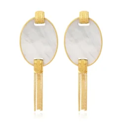 Ashanti pierced stud earrings – white Percées / Tiges