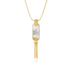 Ashanti rectangular mother-of-pearl pendant necklace – white Sautoirs & Colliers Longs|Pendentifs Et Médailles