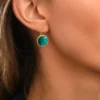Hot Ashanti round sleeper earrings – turquoise and green Dormeuses