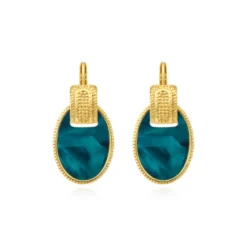 Best Ashanti sleeper earrings – turquoise and green Dormeuses