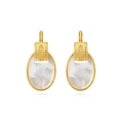 New Ashanti sleeper earrings – white Dormeuses