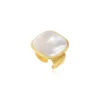 Discount Ashanti Square Adjustable Ring – White Bagues Ajustables