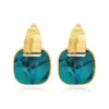 Ashanti square pierced stud earrings – turquoise and green Percées / Tiges