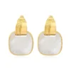 Discount Ashanti square pierced stud earrings – white Percées / Tiges