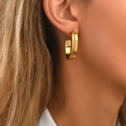 Outlet Ashanti thin hoop earrings – gold-plated Créoles