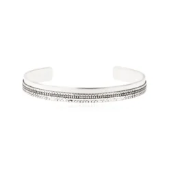 Clearance Ashanti Wide Adjustable Bangle Bracelet – Silver Joncs