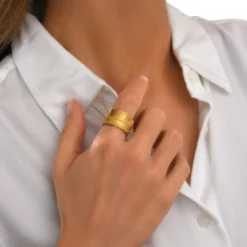 Online Ashanti wide adjustable ring – gold Bagues Ajustables|Bagues Grandes Tailles