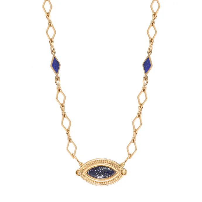 Best Atria Adjustable Pendant Necklace - Blue Pendentifs Et Médailles