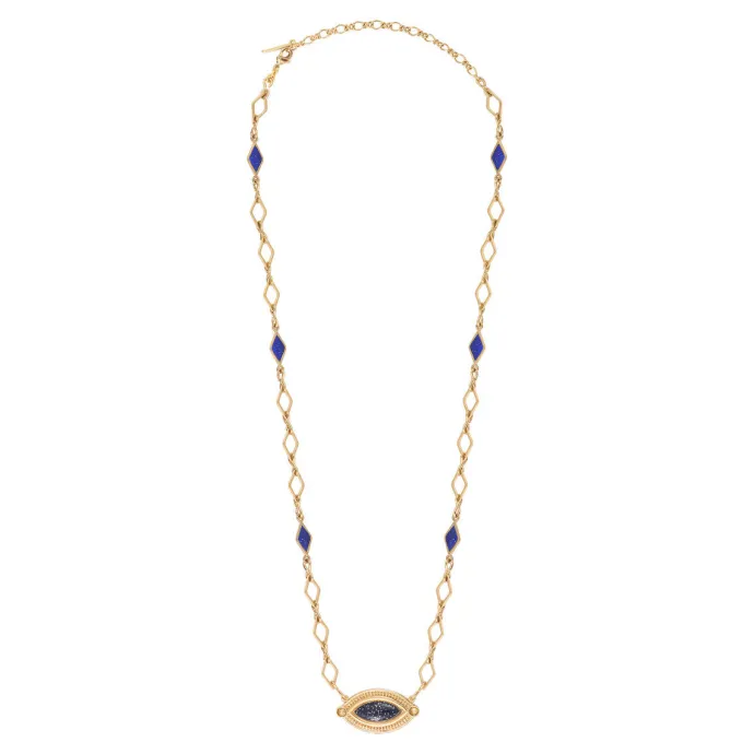 Best Atria Adjustable Pendant Necklace - Blue Pendentifs Et Médailles