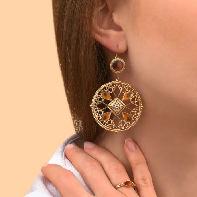 Sale Atria sleeper earrings - tortoiseshell Dormeuses