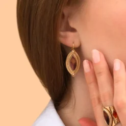 Outlet Atria thin sleeper earrings - tortoiseshell Dormeuses