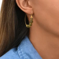 Outlet Avola hoop earrings - green Créoles