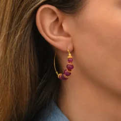 Sale Avola hoop earrings - violet Créoles