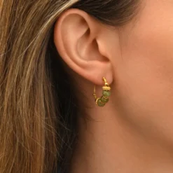 Discount Avola mini hoop earrings - green Créoles