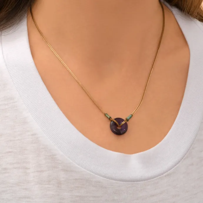 Discount Babylon Adjustable Pendant Necklace - Purple Pendentifs Et Médailles