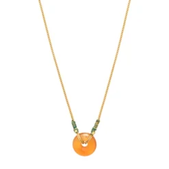 New Babylon Adjustable Pendant Necklace - Orange Pendentifs Et Médailles