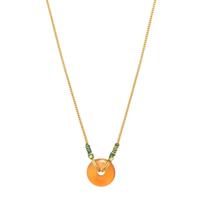 New Babylon Adjustable Pendant Necklace - Orange Pendentifs Et Médailles