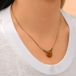 New Babylon Adjustable Pendant Necklace - Orange Pendentifs Et Médailles