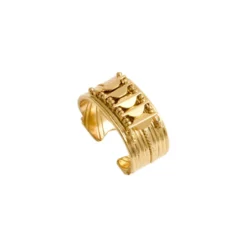 Clearance Babylon adjustable ring in fine gold-plated metal - gold-plated Bagues Ajustables