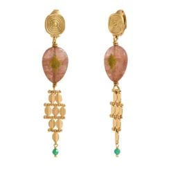 Online Babylon clip-on earrings - rose quartz Clips